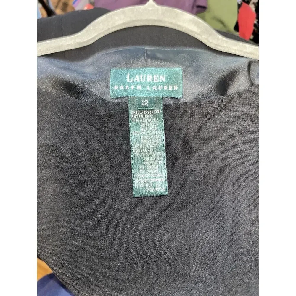 $169 NWT Lauren Ralph Lauren Size 12 Womens Maxi crepe evening Dress Back Slit - Picture 15 of 15